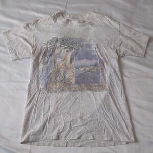 Vtg Grey Wolf Eagle Lightning Shirt 90's CMJ Dave's Custom Cycle Taos NM